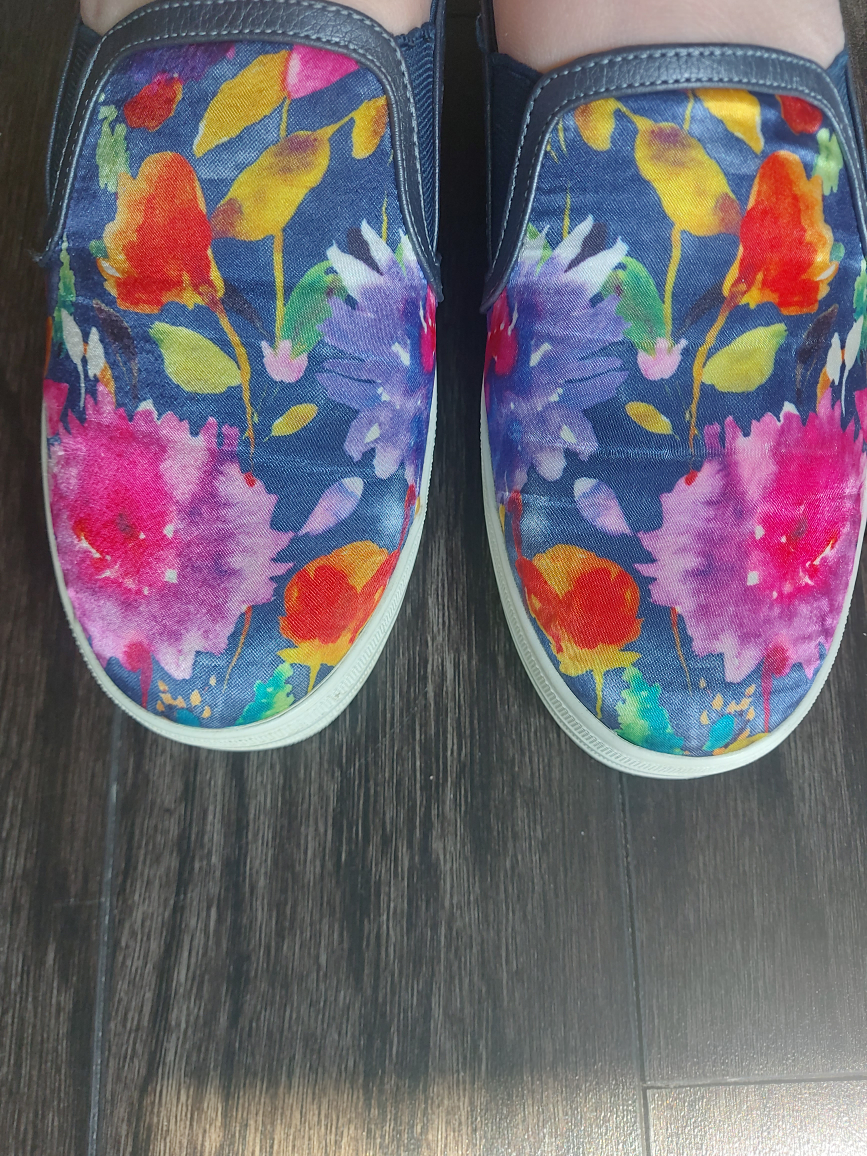 Skechers Air-Cooled Memory Foam Floral Slip-Ons - Size 9 - photo 3