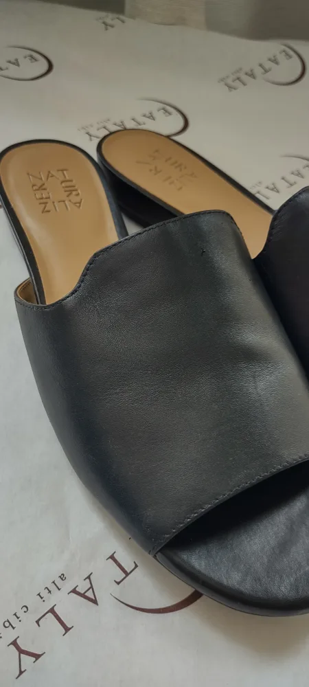 Naturalizer Rigby Black Leather Slides (air cushion) thumbnail