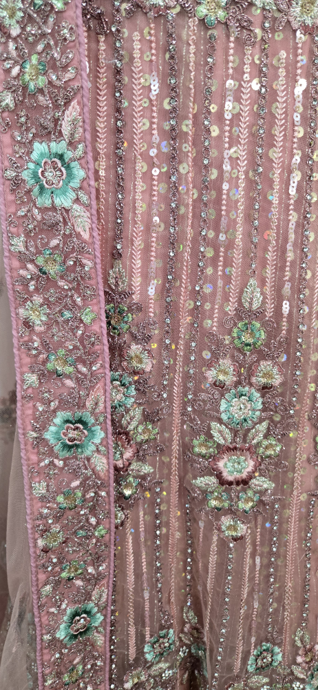 Pink Embroidered Indian Anarkali Outfit - photo 4