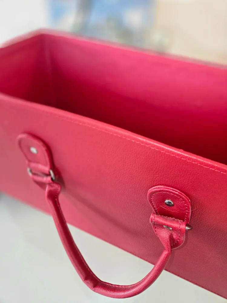 Red Decorative Storage Box with Handles image indicator(4)