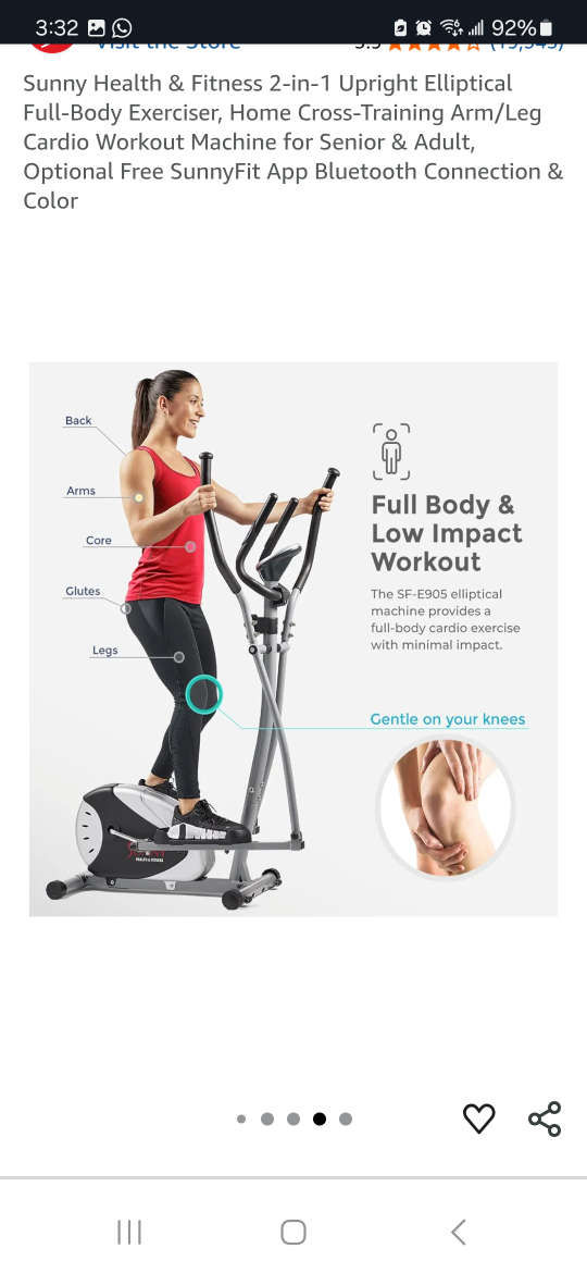 NEW Sunny Health & Fitness Elliptical SF-E905 - New