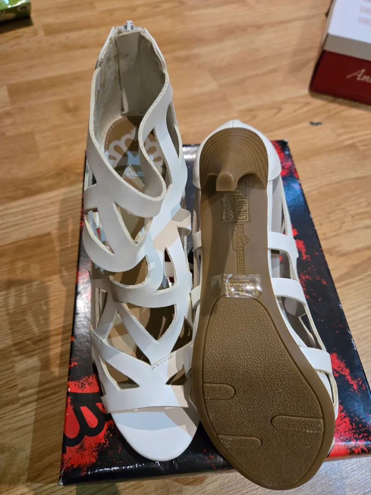 Fergalicious White Heels, Size 8 image indicator(2)