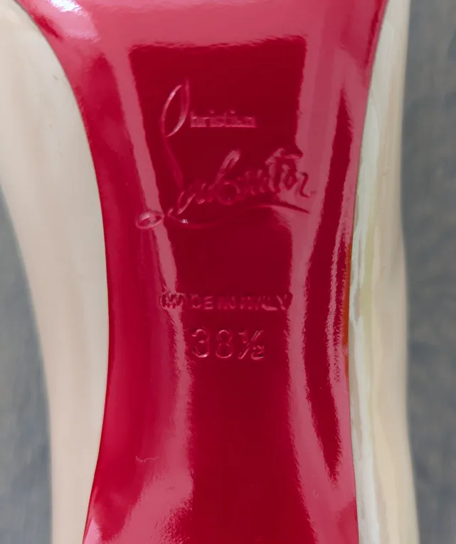 Christian Louboutin Nude Patent Leather Heels - women shoes image indicator(4)