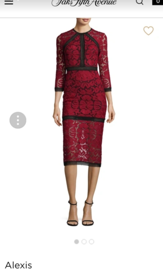 Alexis Red Lace Midi Dress
