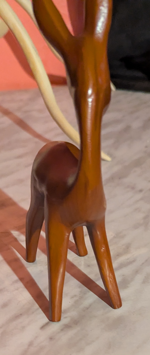 Danish Teak Deer Figurine - Cute Home Decor - photo 4