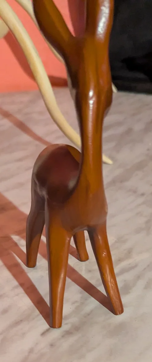 Danish Teak Deer Figurine - Cute Home Decor image indicator(4)