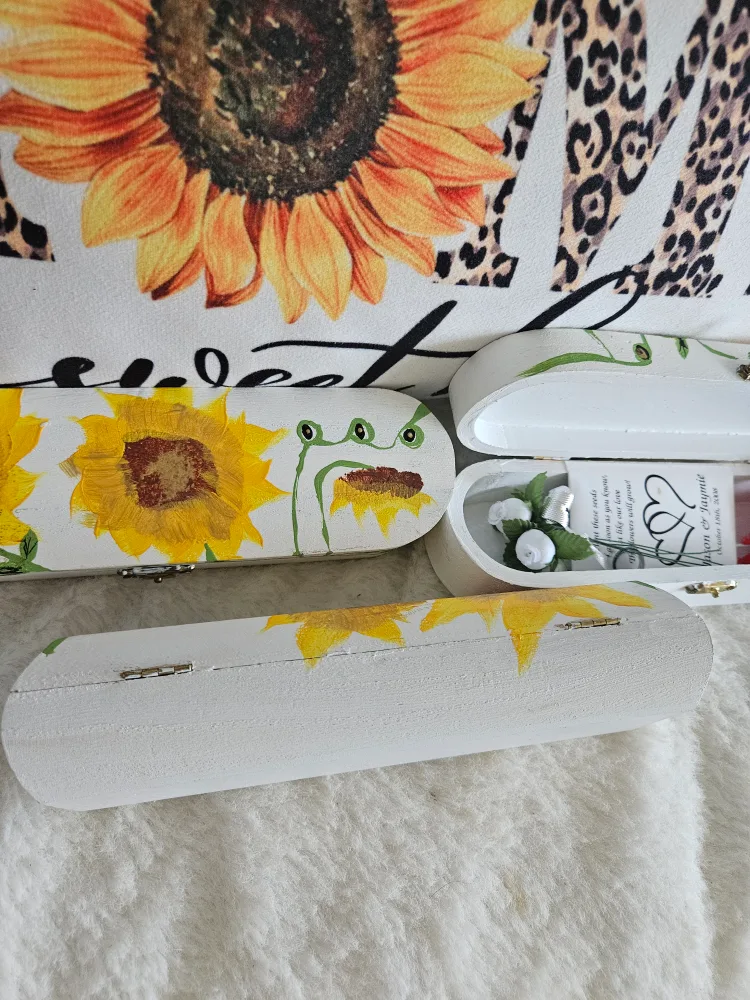 Hand Painted Sunflower Wooden Box image indicator(5)