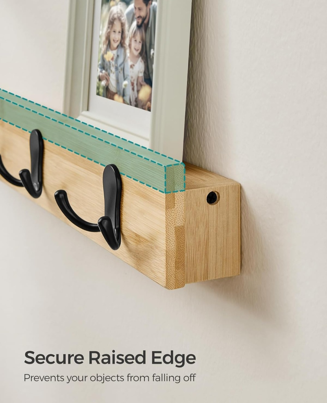SONGMICS Bamboo Coat Rack with Shelf - photo 4