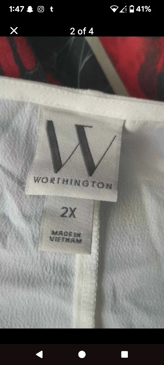 Worthington White Blouse - Size 2X image indicator(2)