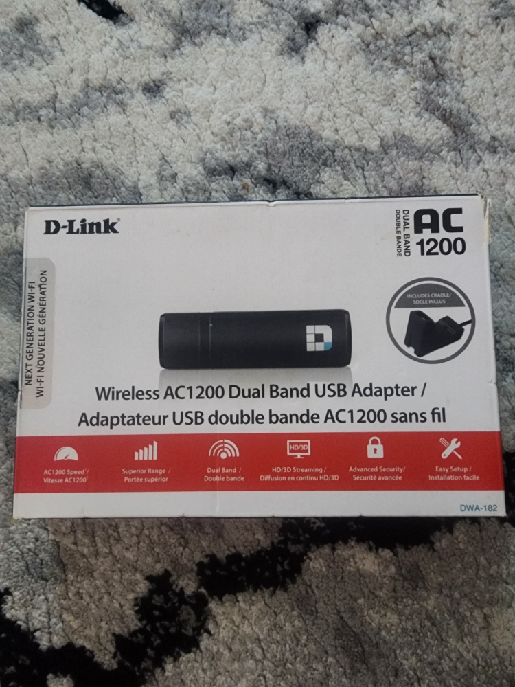 D-Link Wireless AC1200 Dual Band USB Adapter - New