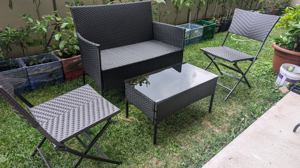 Outdoor Wicker Patio Set - Loveseat, Table, 2 Chairs - photo 3