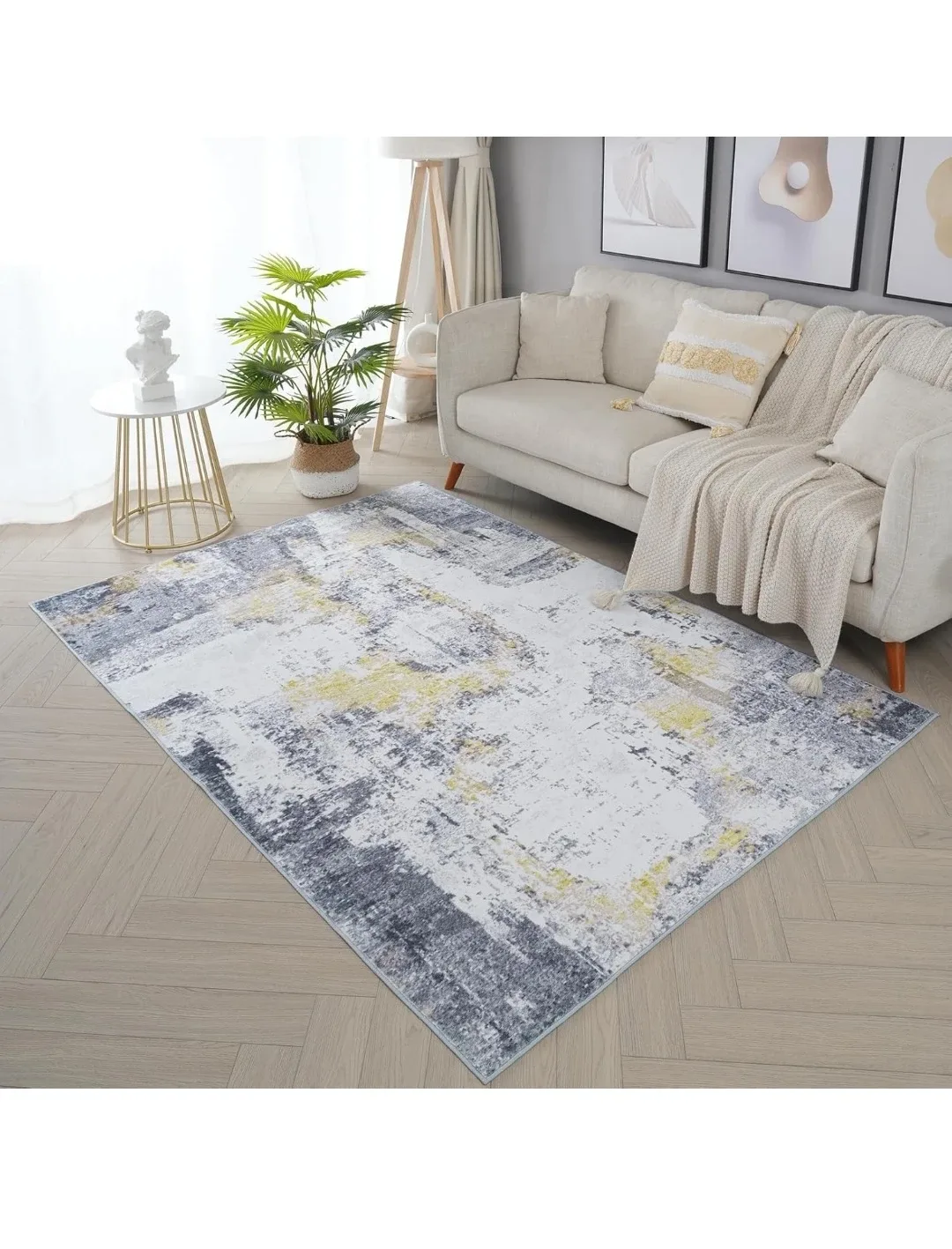 Area Rug - Grey/Gold - 4*6 thumbnail