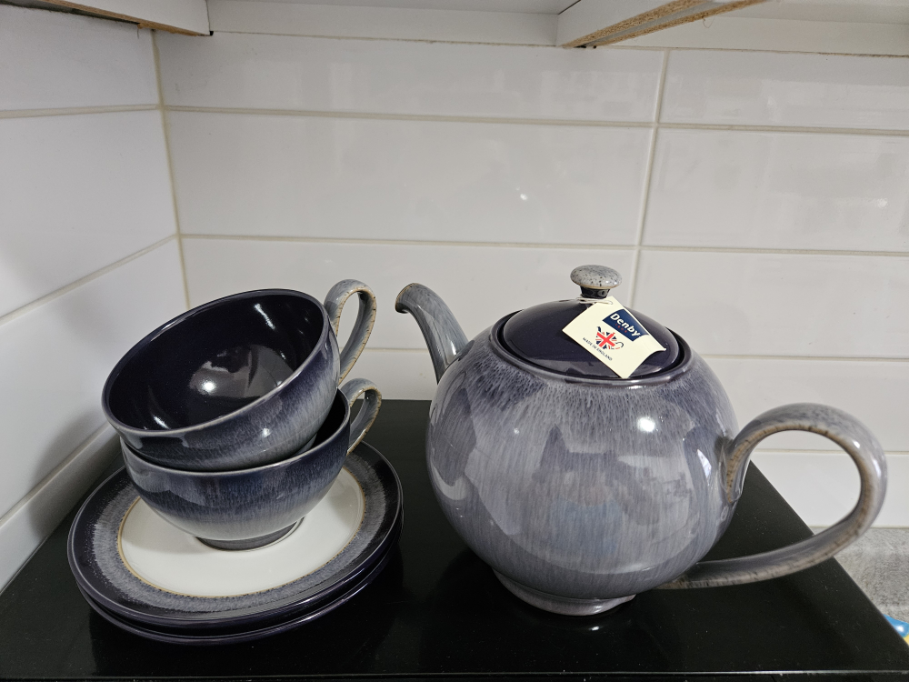 Denby Pottery Tea Set - Teapot & Cups