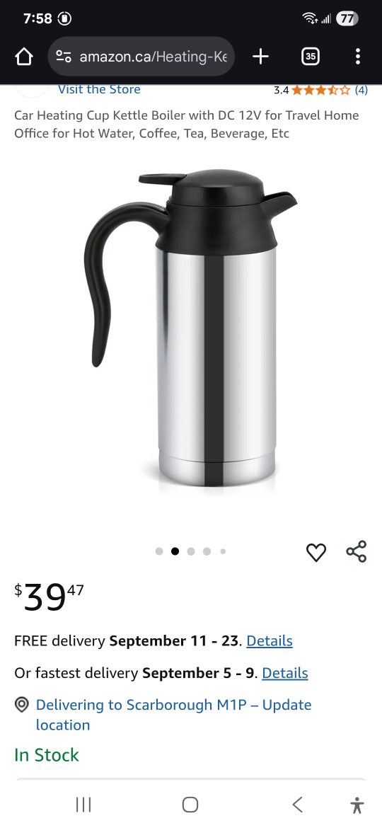 Car Heating Cup Kettle Boiler with DC 12V - photo 3