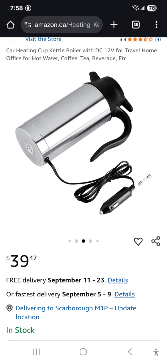 Car Heating Cup Kettle Boiler with DC 12V - photo 5