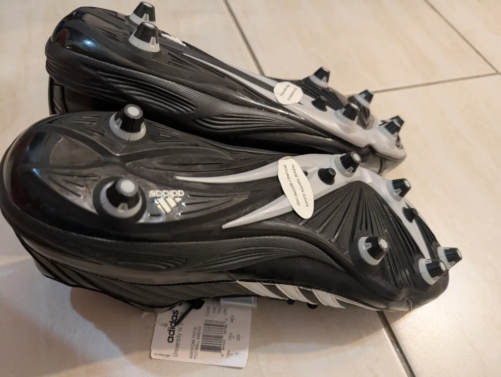 Adidas University Mid Football Cleats Shoes-Black & Silver-New image indicator(9)