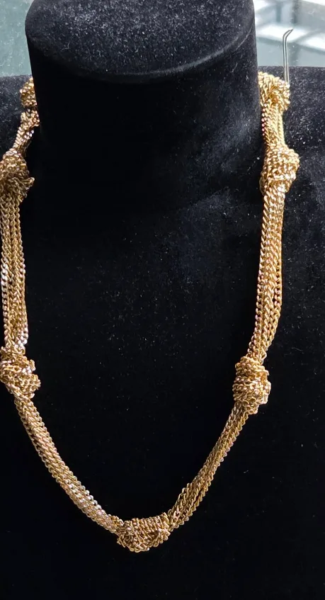 Les Bernard Gold Tone Chain Necklace image indicator(2)