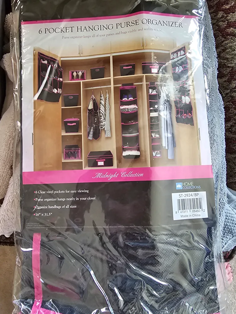 Midnight Collection 6-Pocket Hanging Purse Organizer - NEW image indicator(2)