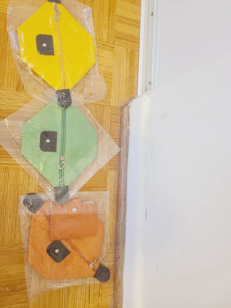 3 New pencil/ make up Bag - Yellow, Green, Orange thumbnail