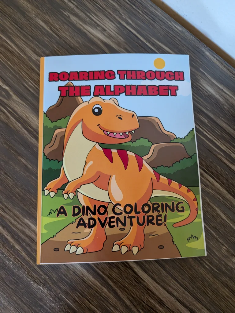 Roaring Through the Alphabet Dino Coloring Book (104 pages)