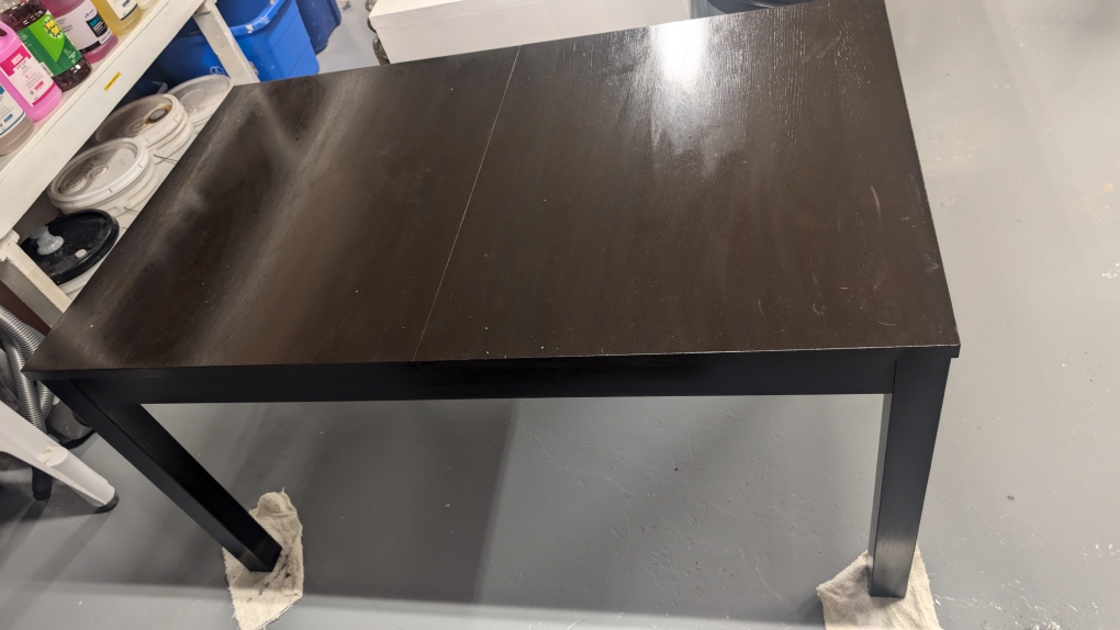 Dark Brown Wooden Dining Table with extension - photo 3