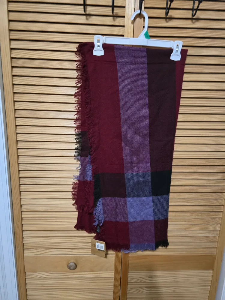 Burgundy Plaid Scarf