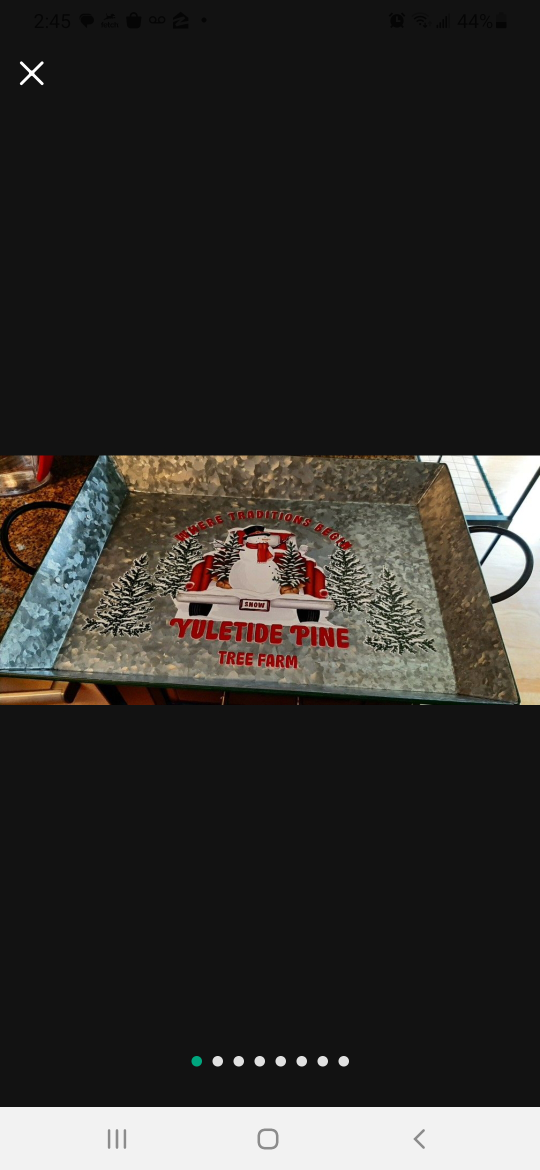 Snowman Galvanized White Washed Tray