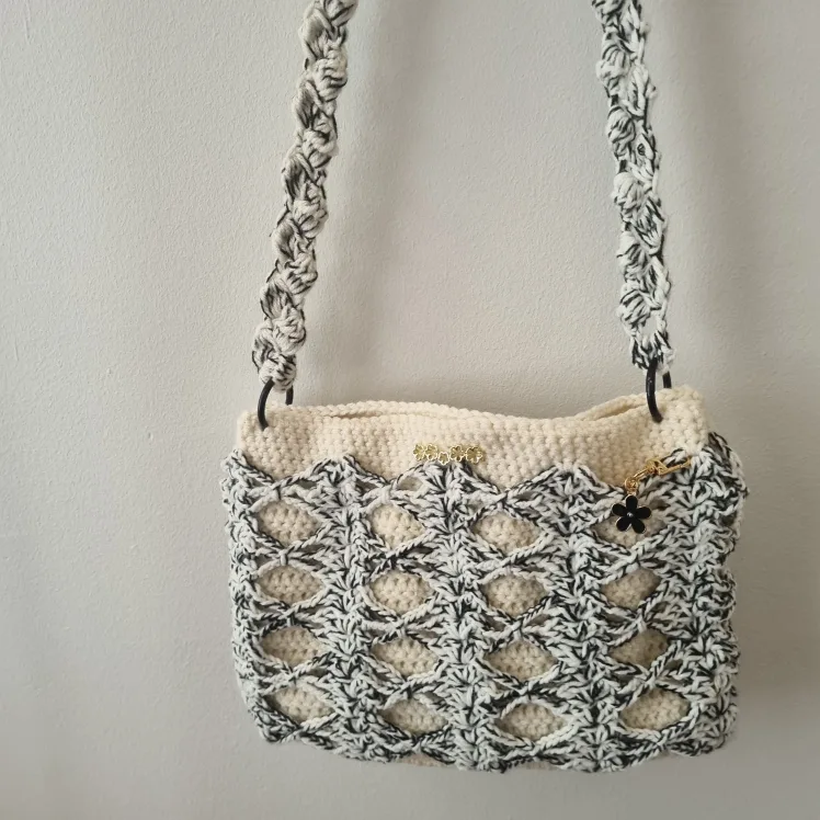 Handmade Crochet Shoulder Bag - Unique Design thumbnail