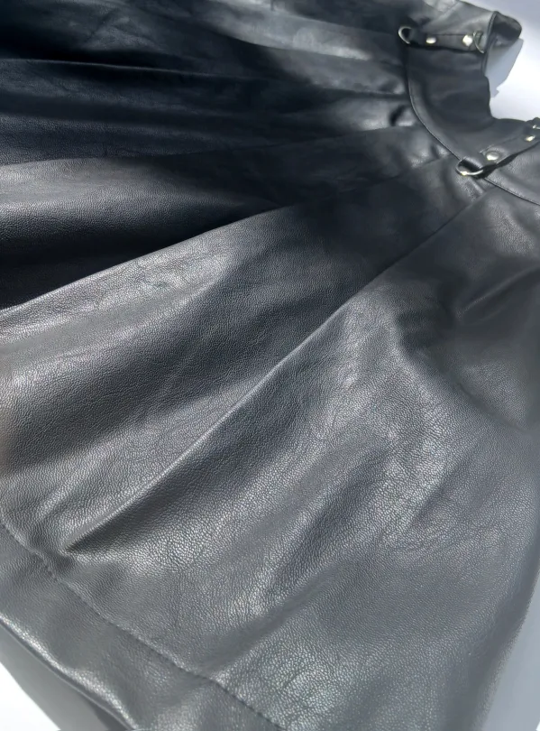 Forever 21 Black Faux Leather Mini Skirt - Size S image indicator(5)