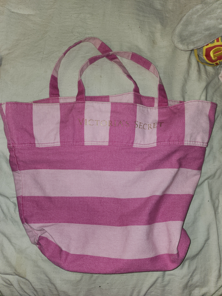 Victoria's Secret Pink Striped Tote Bag