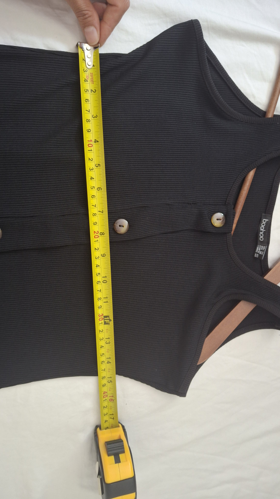 Boohoo Black Ribbed Button-Down Dress, Size 10 - photo 4