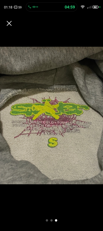 Sp5der Grey Hoodie - Size S - photo 3