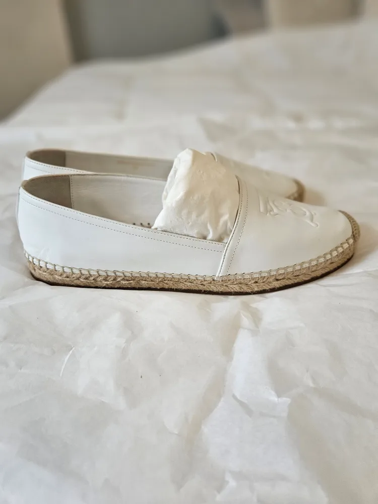 Burberry White Leather Espadrilles Size 9 image indicator(6)