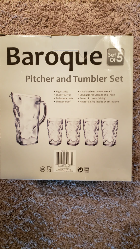 Baroque Pitcher and Tumbler Set - New