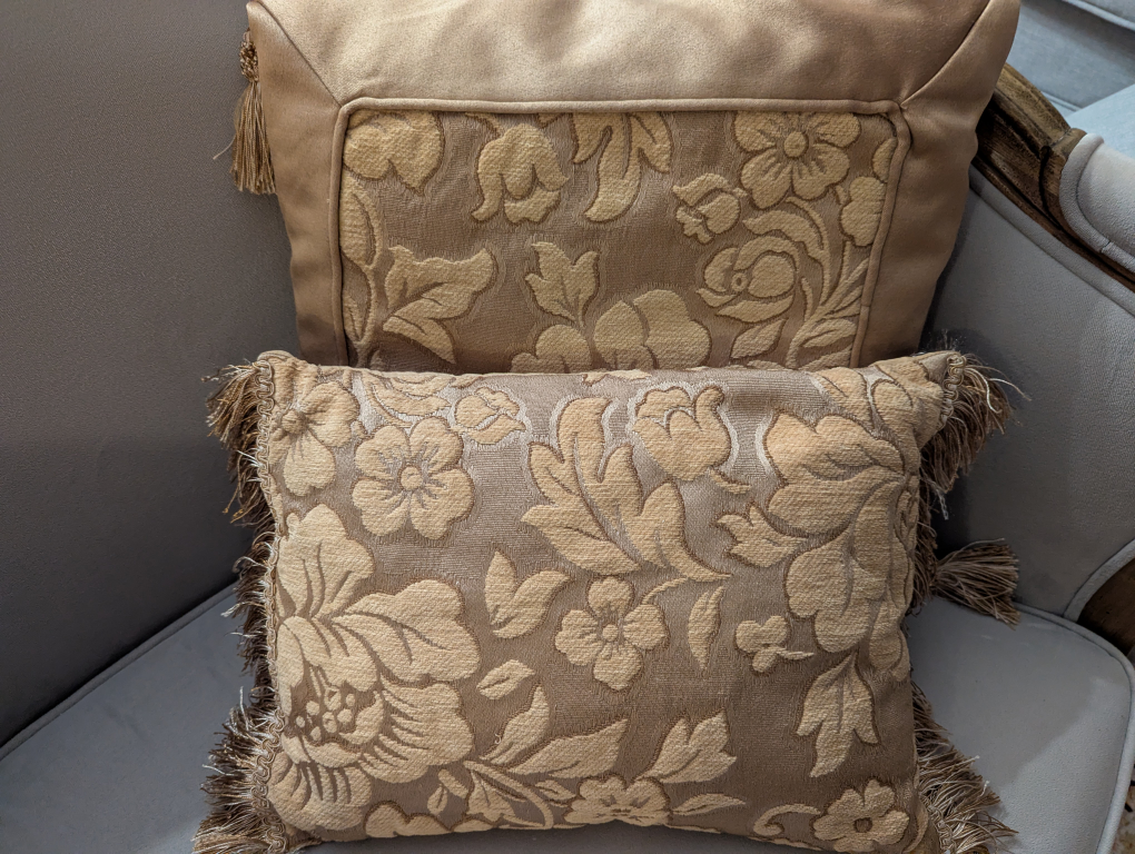 Decorative Floral Throw Pillows - Set of Two