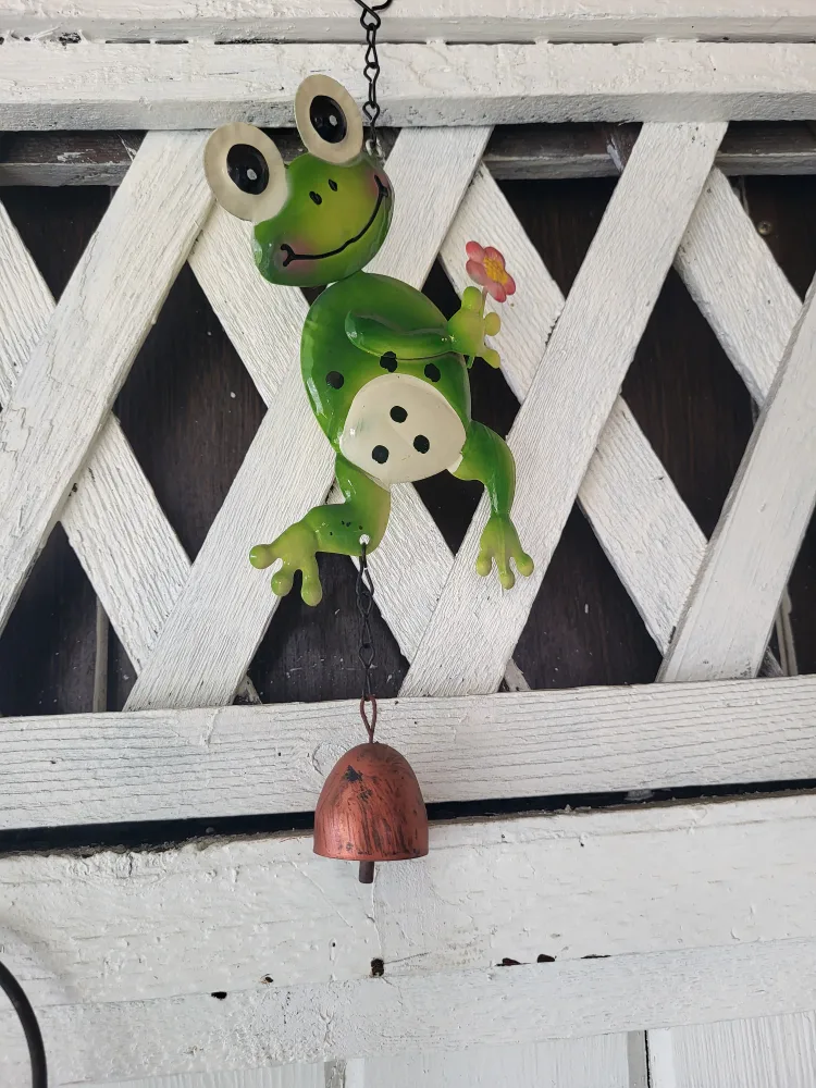 Frog Garden Decoration with Bell thumbnail