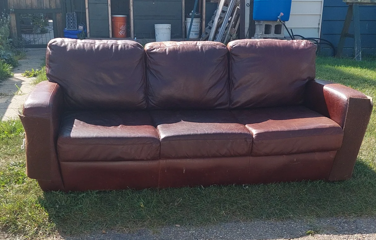 Free Brown Leather Sofa