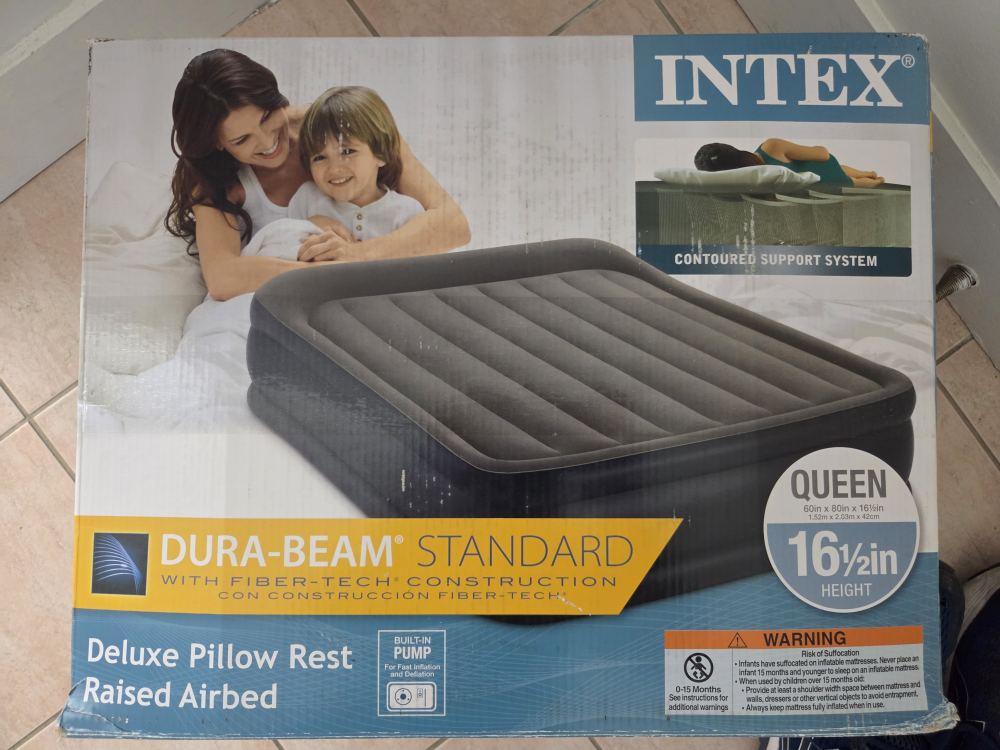 Intex Dura-Beam Standard Queen Airbed self inflating pump