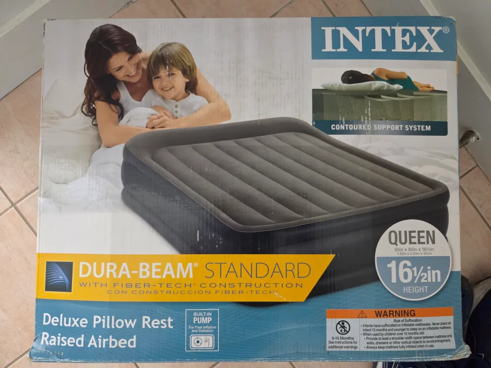 Intex Dura-Beam Standard Queen Airbed self inflating pump thumbnail