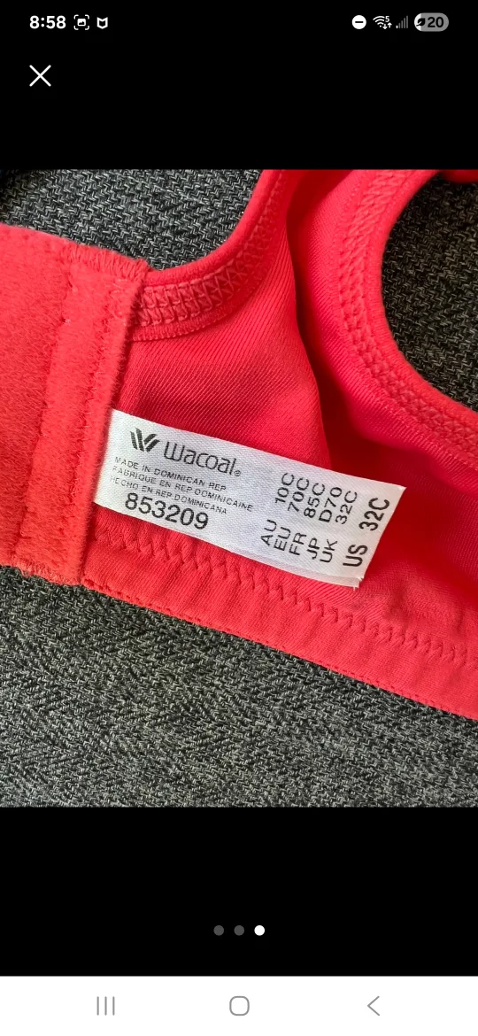 New Wacoal Sports Bra - Size 32C Coral image indicator(2)