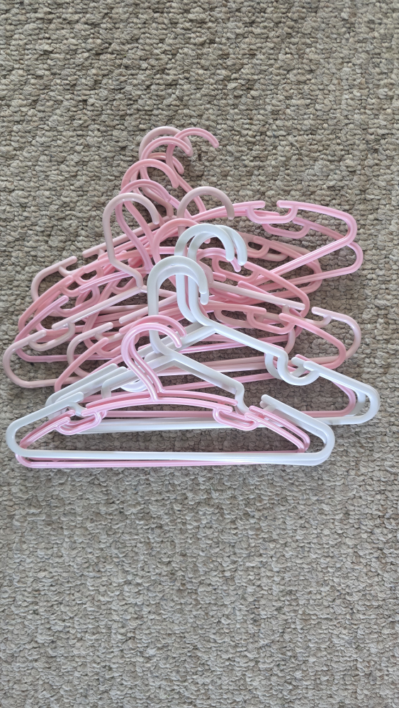 Kids Clothes Hangers - Pink and White