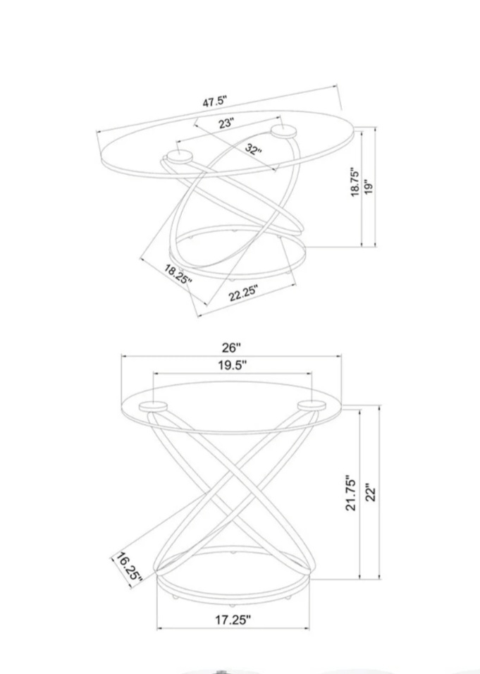 3 piece chrome and glass table set - photo 4