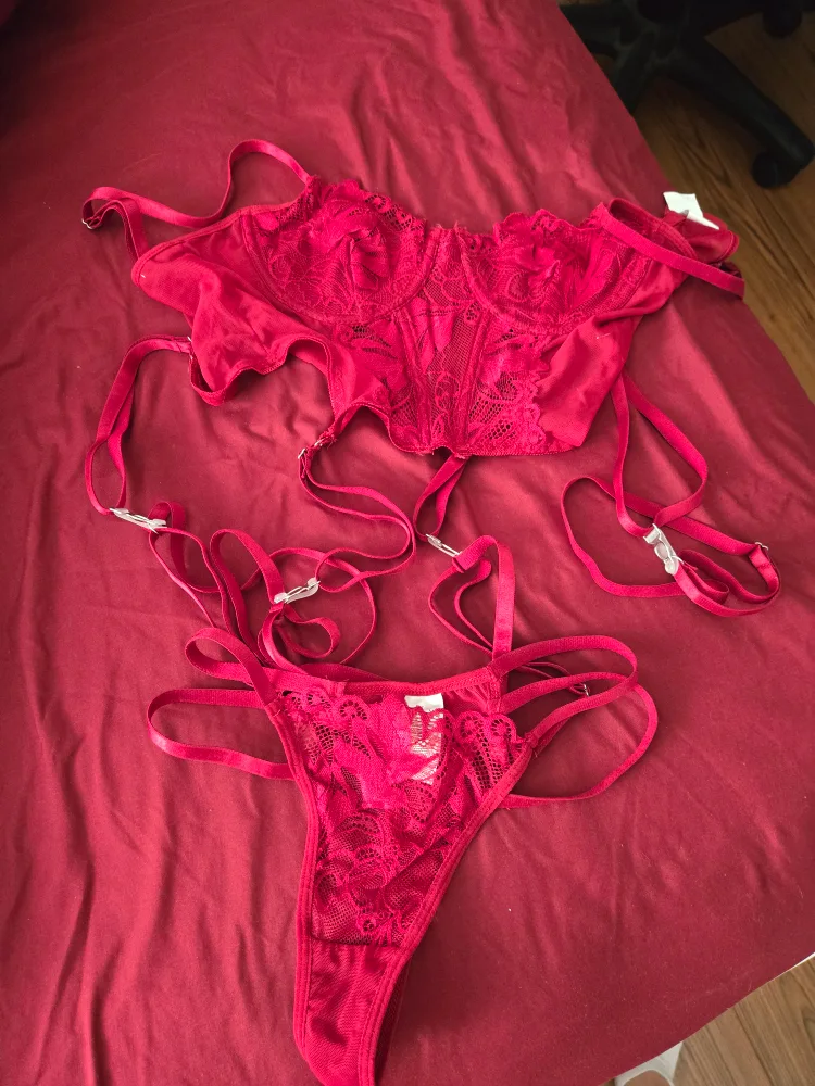 XS Burgundy Lingerie Set image indicator(2)