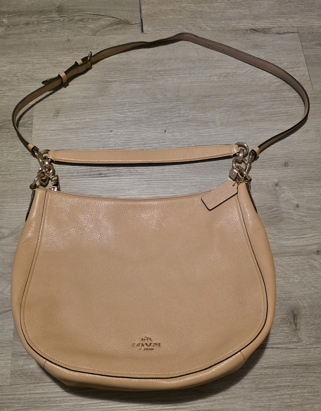 Coach Leather Shoulder Bag Saddle Tan