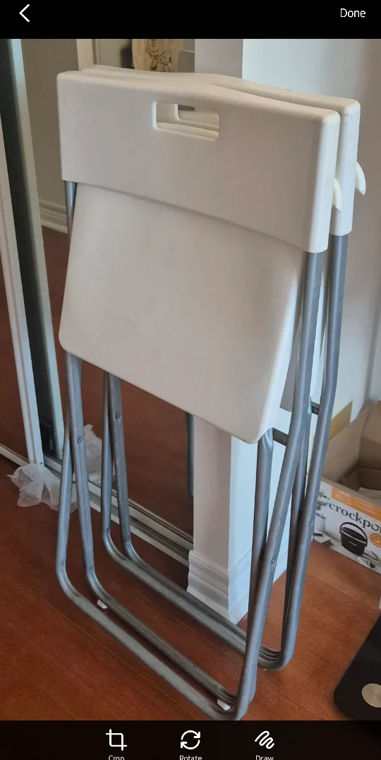 *Moving Out Sale* Two White Folding Chair thumbnail