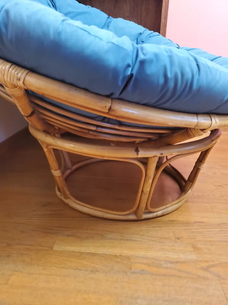 Papasan Chair with Blue Cushion image indicator(2)