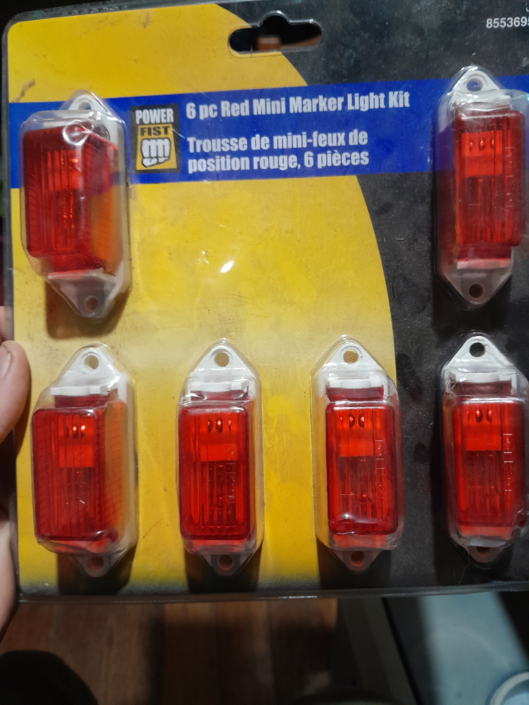 Power Fist 6 pc Red Mini Marker Light Kit - New