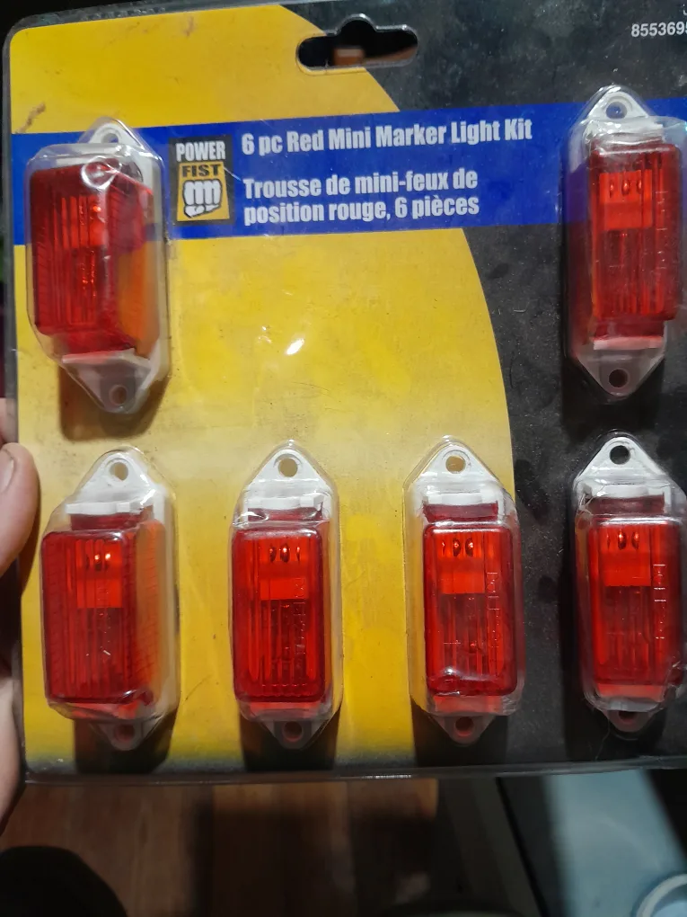 Power Fist 6 pc Red Mini Marker Light Kit - New