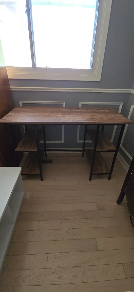 Wood and Metal Desk with Shelves thumbnail