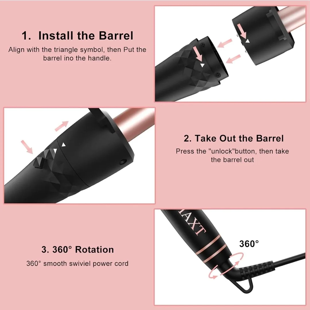 MAX-T 5-in-1 Curling Iron Wand Set image indicator(8)